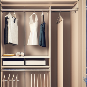 아이보리 컬러의 옷장 사진