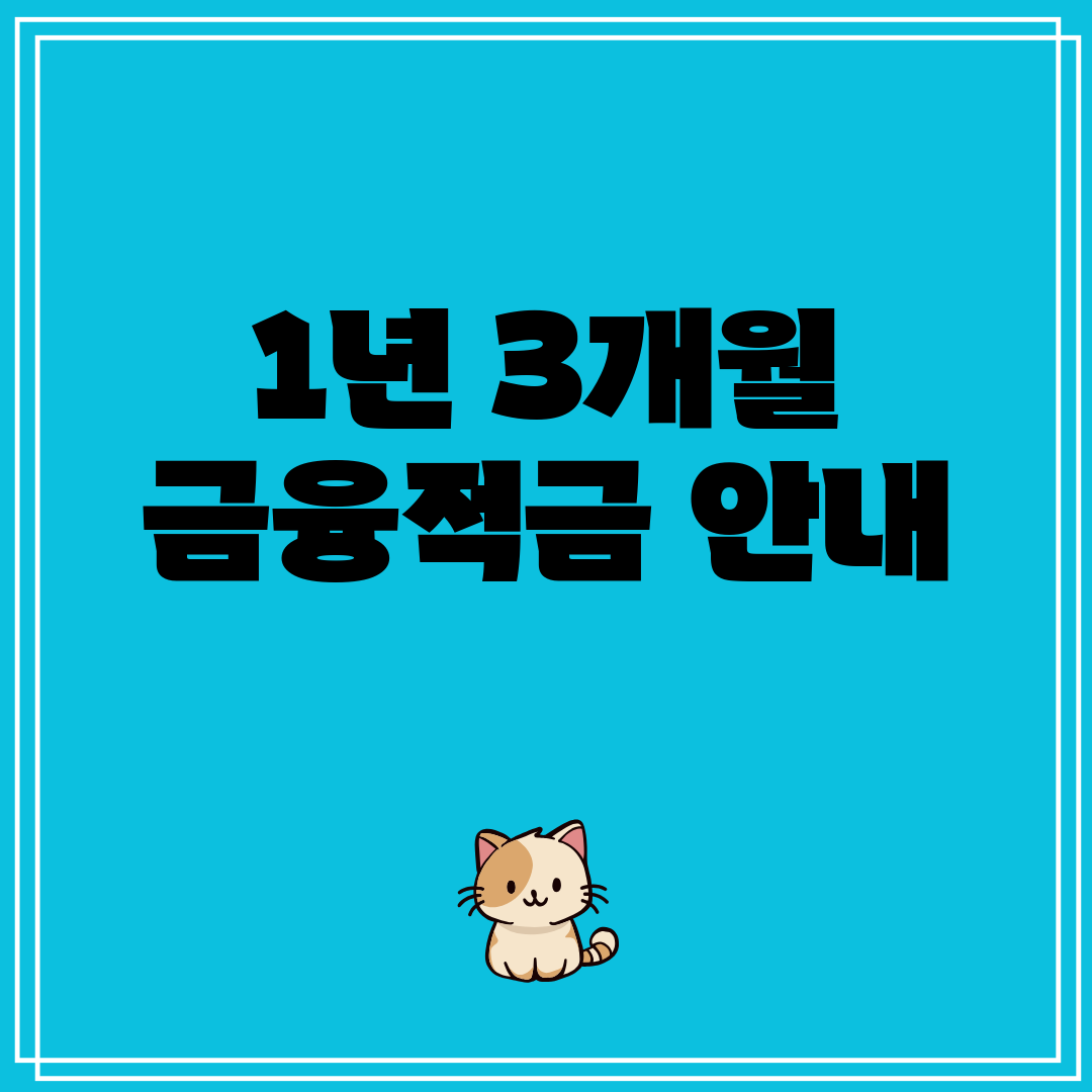 1년 3개월 금융적금 안내