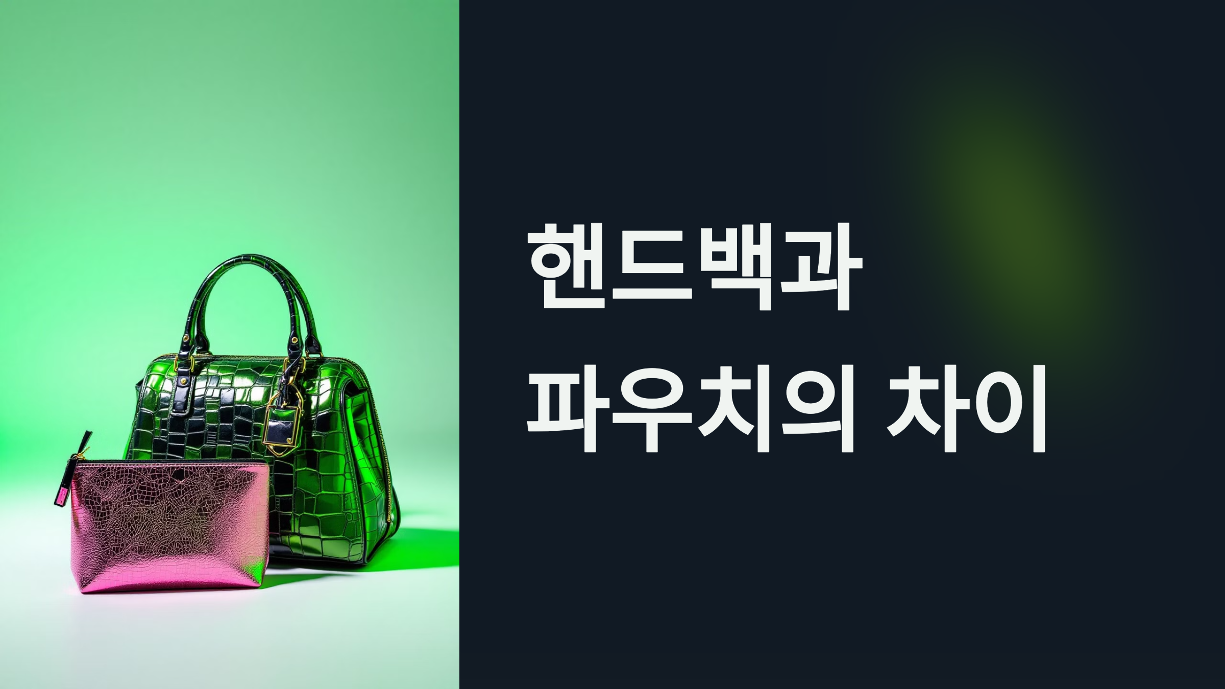 핸드백과 파우치의 차이 PPT 이미지