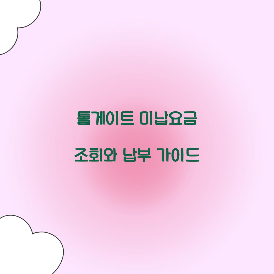톨게이트 미납