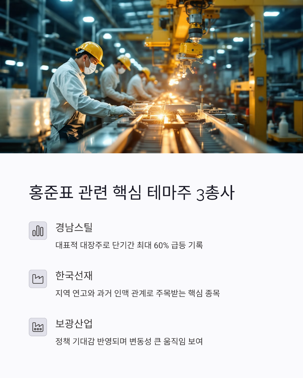 홍준표 관련주 대장주는? 정치 테마주 수혜주 총정리 (2025년 기준)