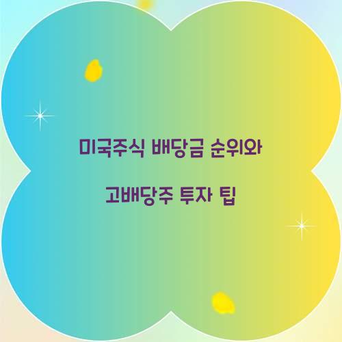 미국주식 배당금 순위