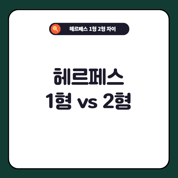 헤르페스 1형 2형 차이 및구분법