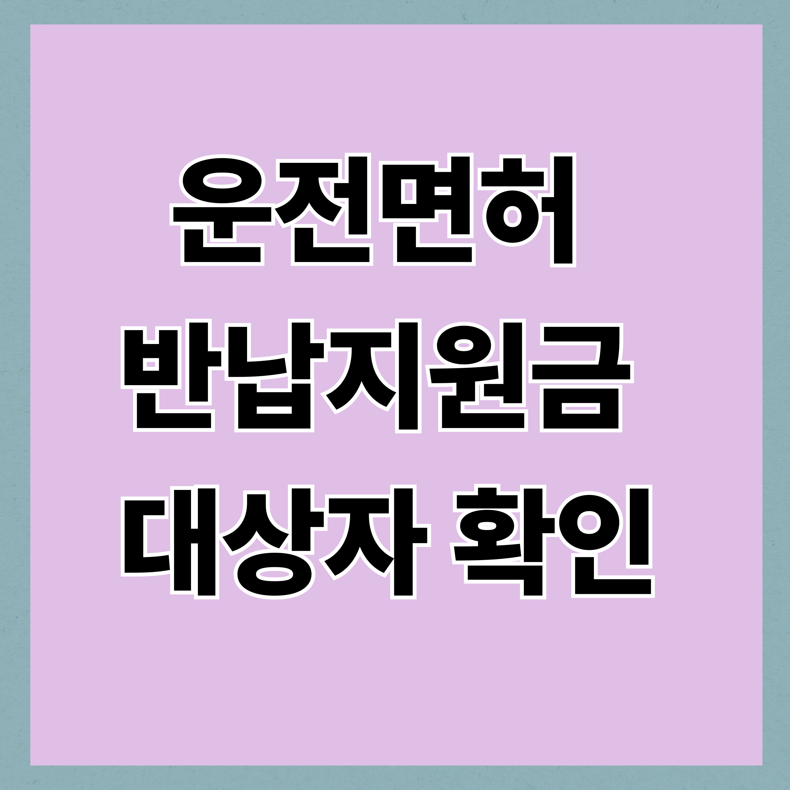 운전면허 반납지원금 대상자 확인