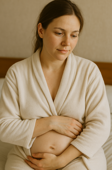 출산 후 산모의 모습