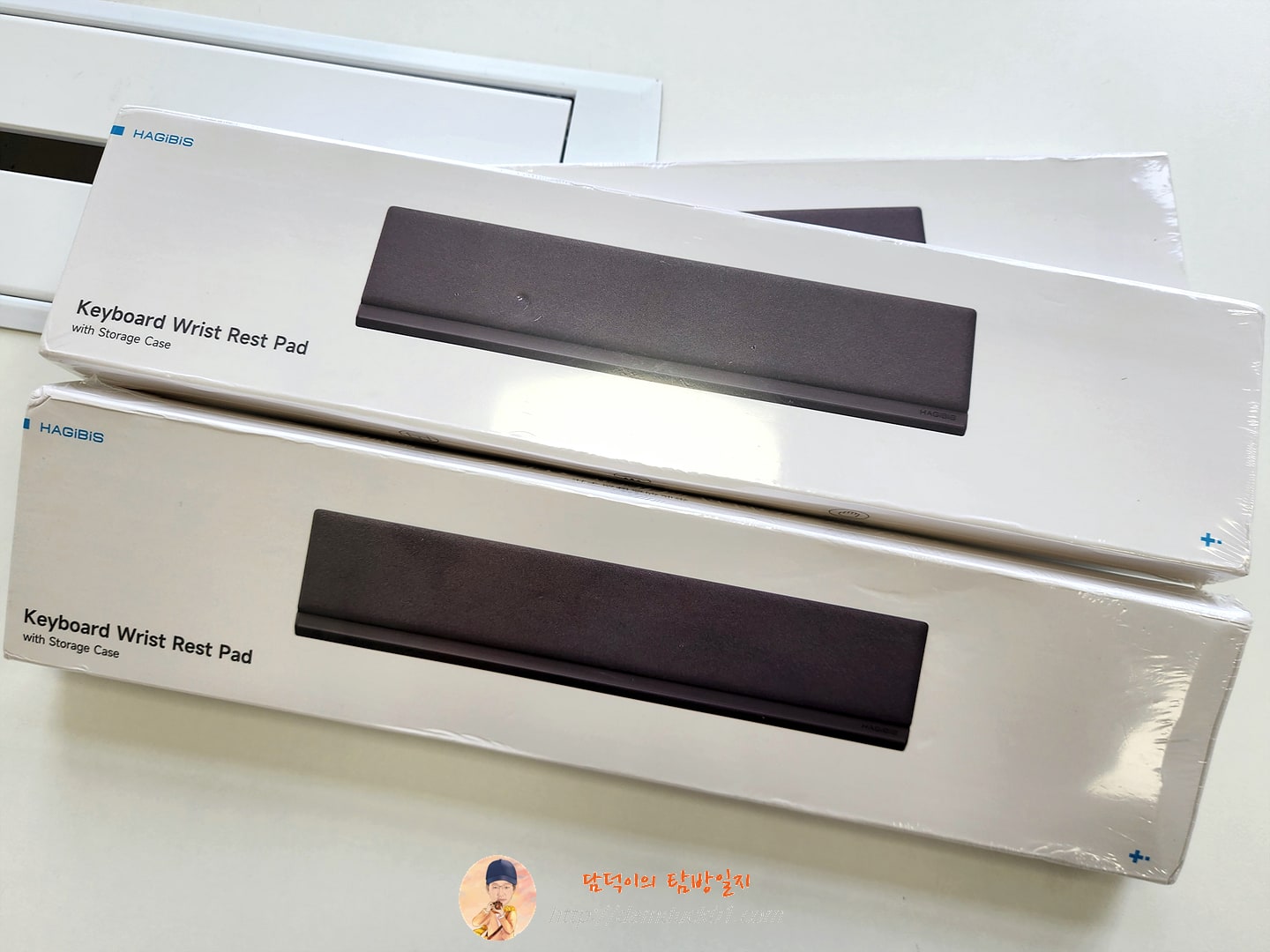 Hagibis 키보드 손목 받침대 패드 인체공학 부드러운 메모리 폼 지원 탁상용 보관함 쉬운 타이핑 통증 완화 사무용 가정용