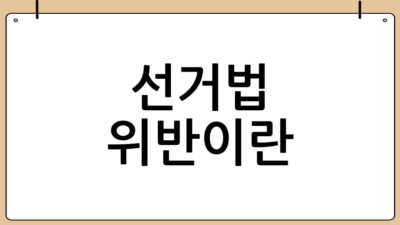 선거법 위반이란?