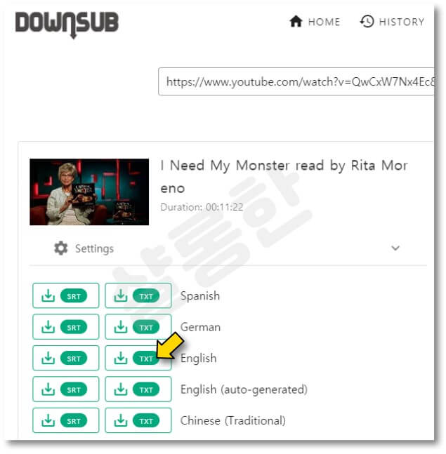 자막-TXT형식으로-다운받기
