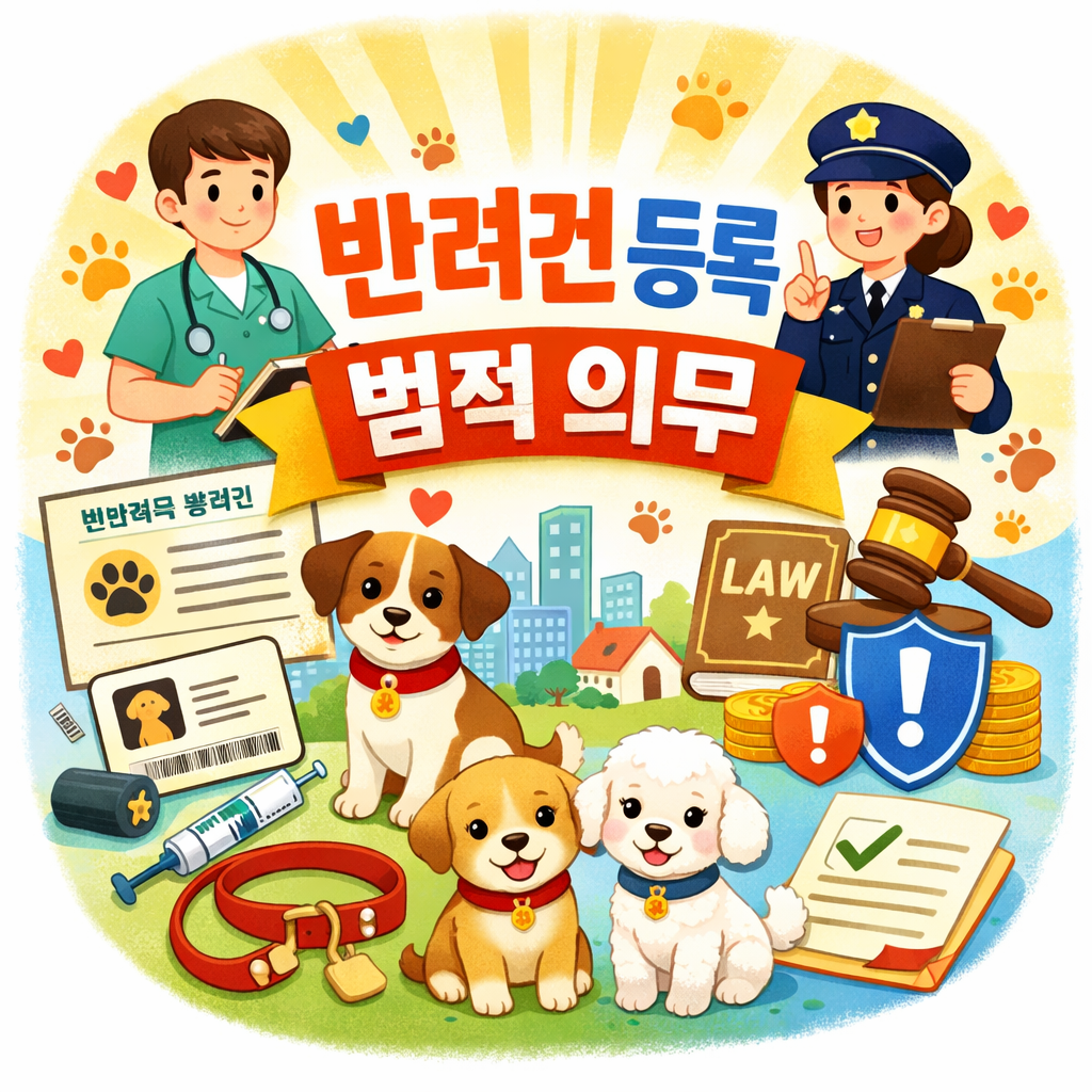 "반려견 등록 법적 의무" 문구 이미지