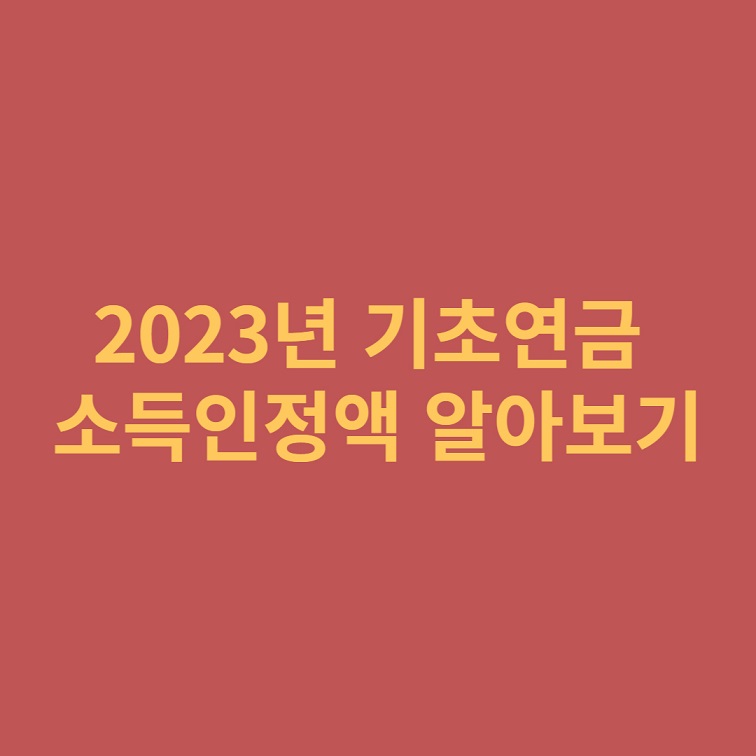 2023년 기초연금 소득인정액