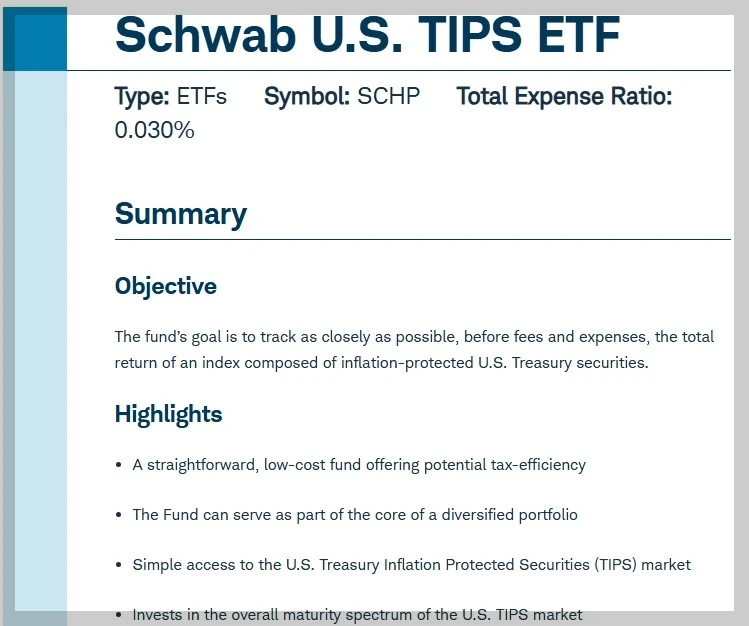 SCHP(SCHWAB U.S. TIPS ETF)