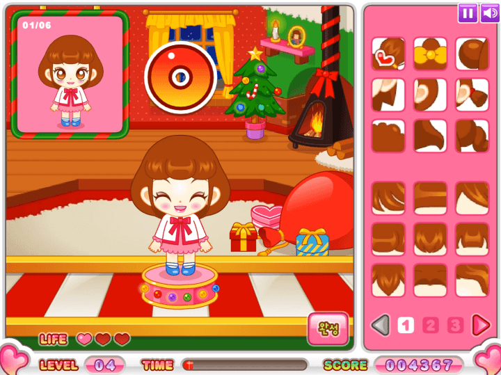 쥬디의-특별한-선물-플래시게임-플레이2-샘플-인형과-똑같이-완성하여-성공한-화면