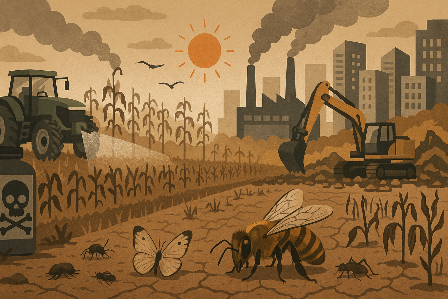 개발로 인해 파괴되어가는 곤충들의 서식지 사진