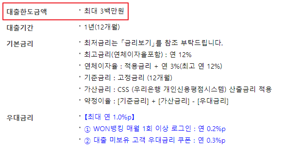 우리은행 비상금