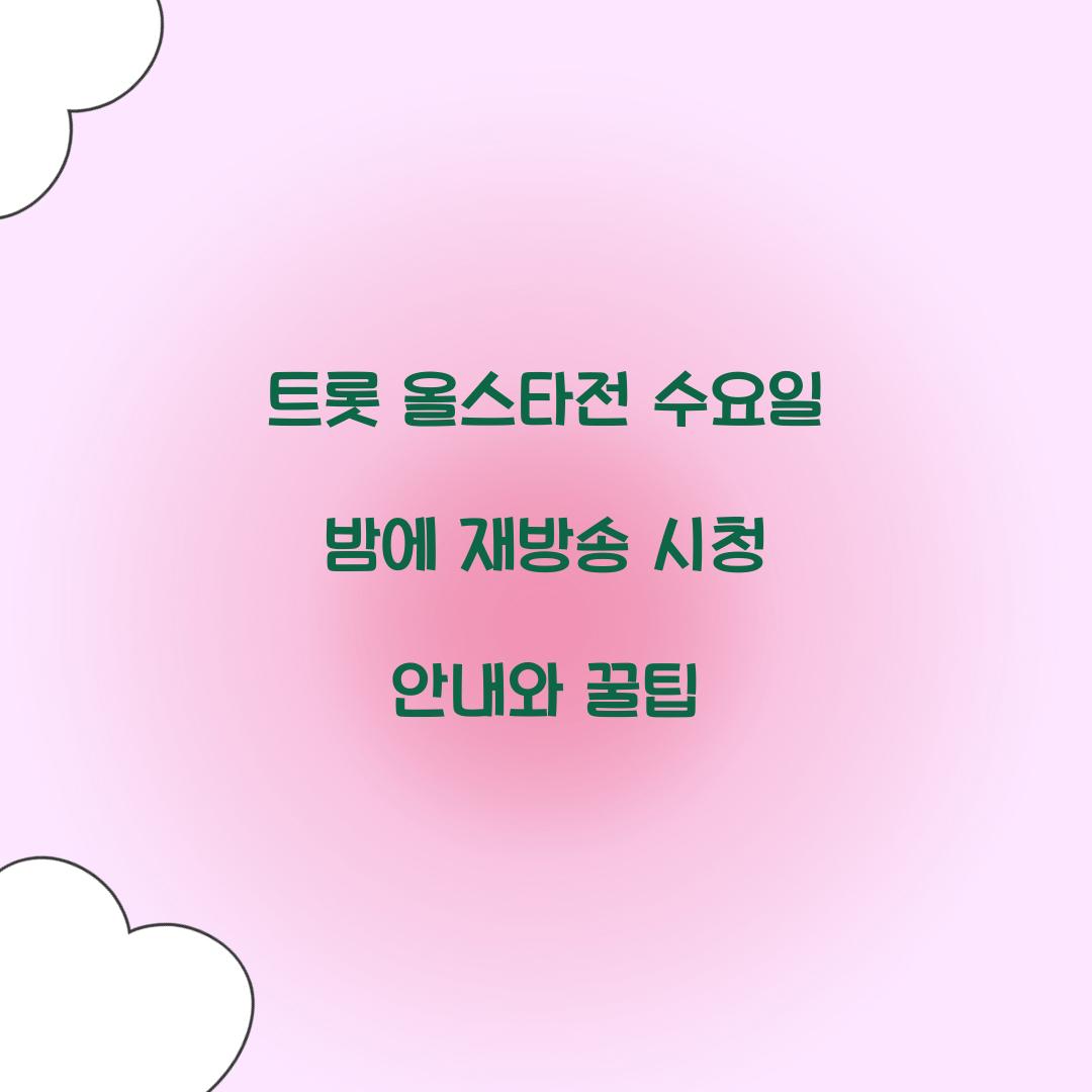 트롯 올스타전 수요일 밤에 재방송