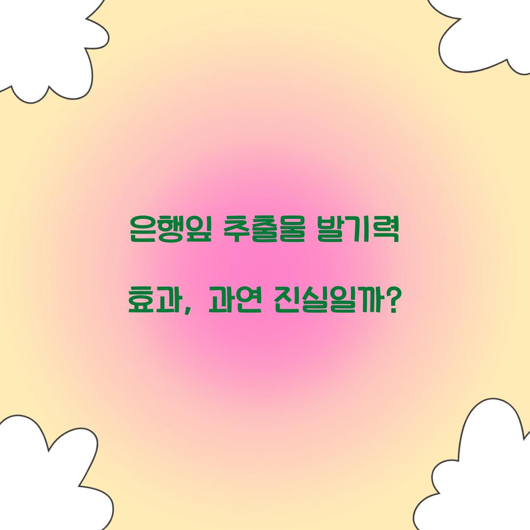 은행잎 추출물 발기력