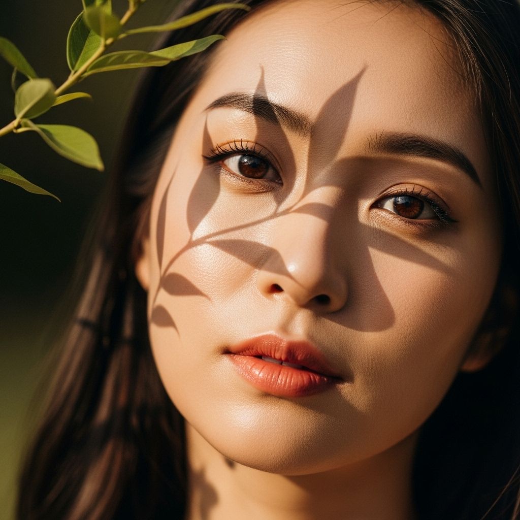 심야약국14&amp;#44; 얼굴에 나뭇잎 그림자가 진 여성