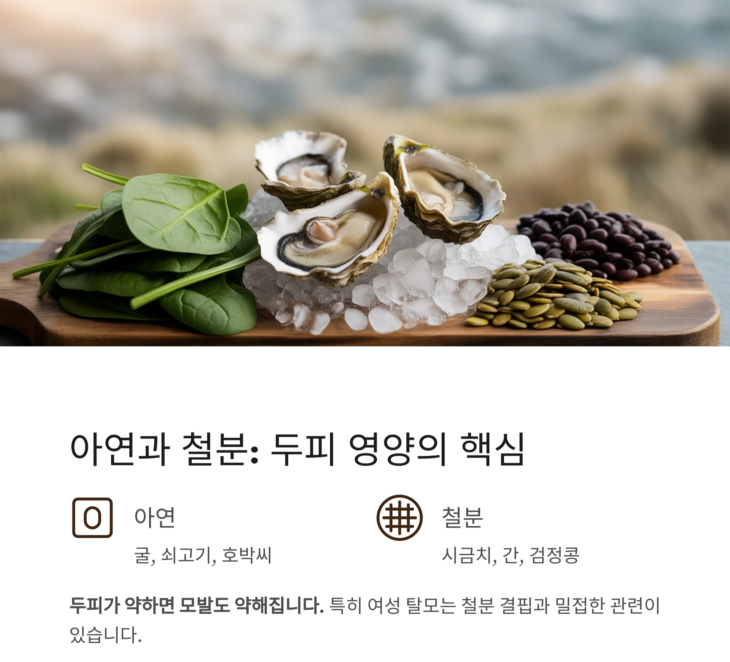 탈모 예방에 효과적인 음식과 일상 식단 전략