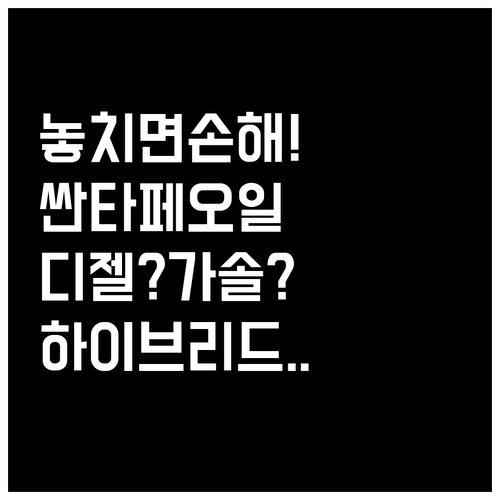 싼타페 디젤 가솔린 하이브리드 엔진오..