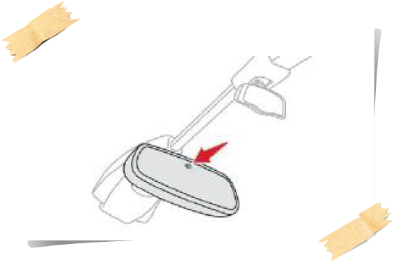 시트로엥 그랜드 C4 피카소 실내 전면 유리 상단에 장착된 전자식 오토 디밍 룸미러