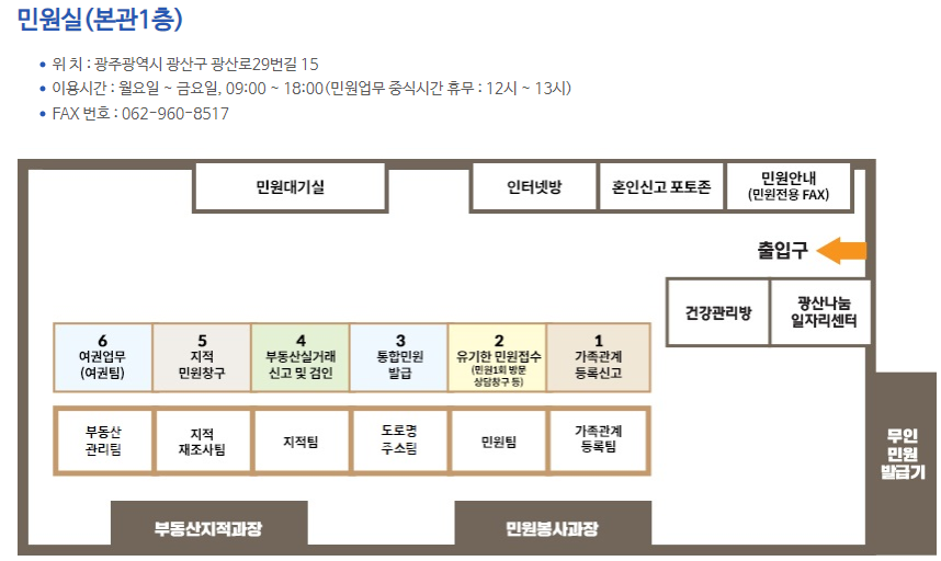 광주광역시 광산구청 민원실