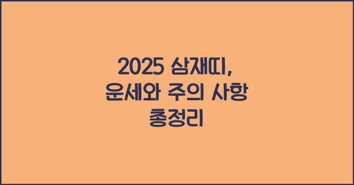 2025 삼재띠