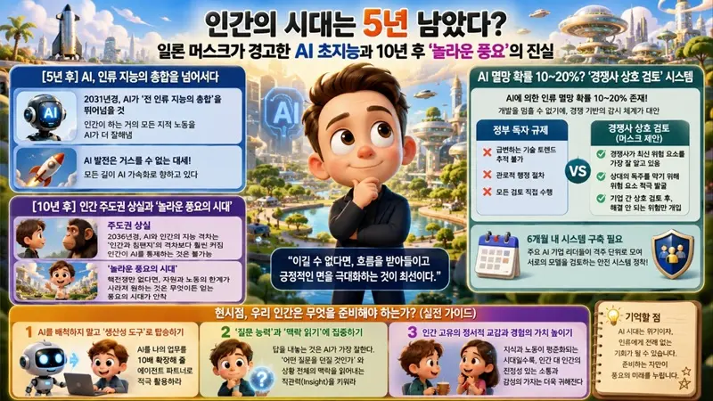 "인간의 시대는 5년 남았다?" 일론 머스크가 경고