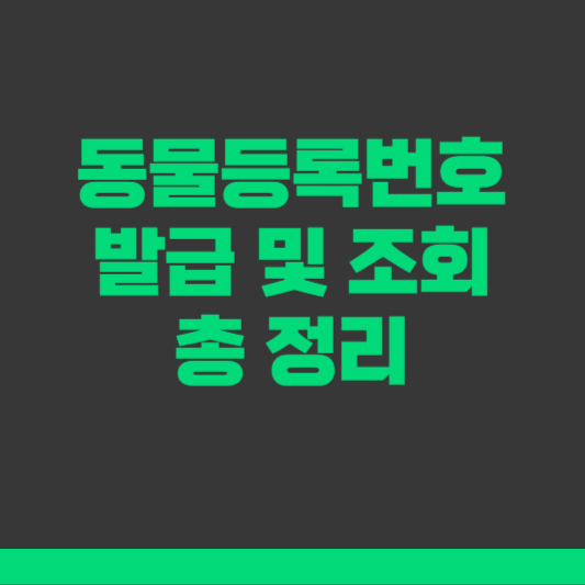 동물등록번호 발급 및 조회