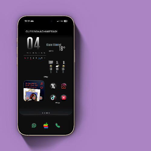 핸드폰 홈 화면 위젯 사진. 출처 : Unsplash