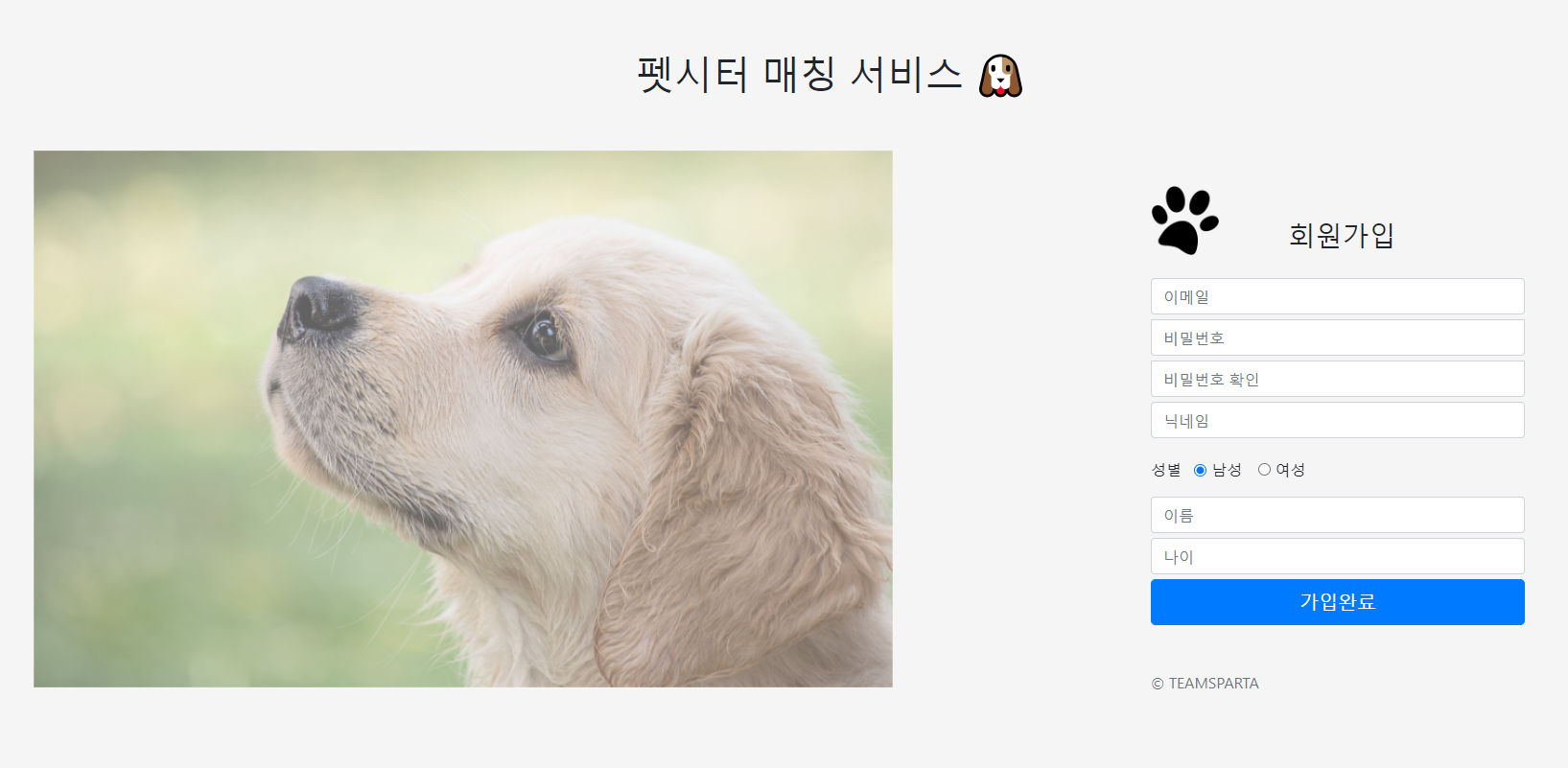 펫시터 매칭 사이트 회원가입