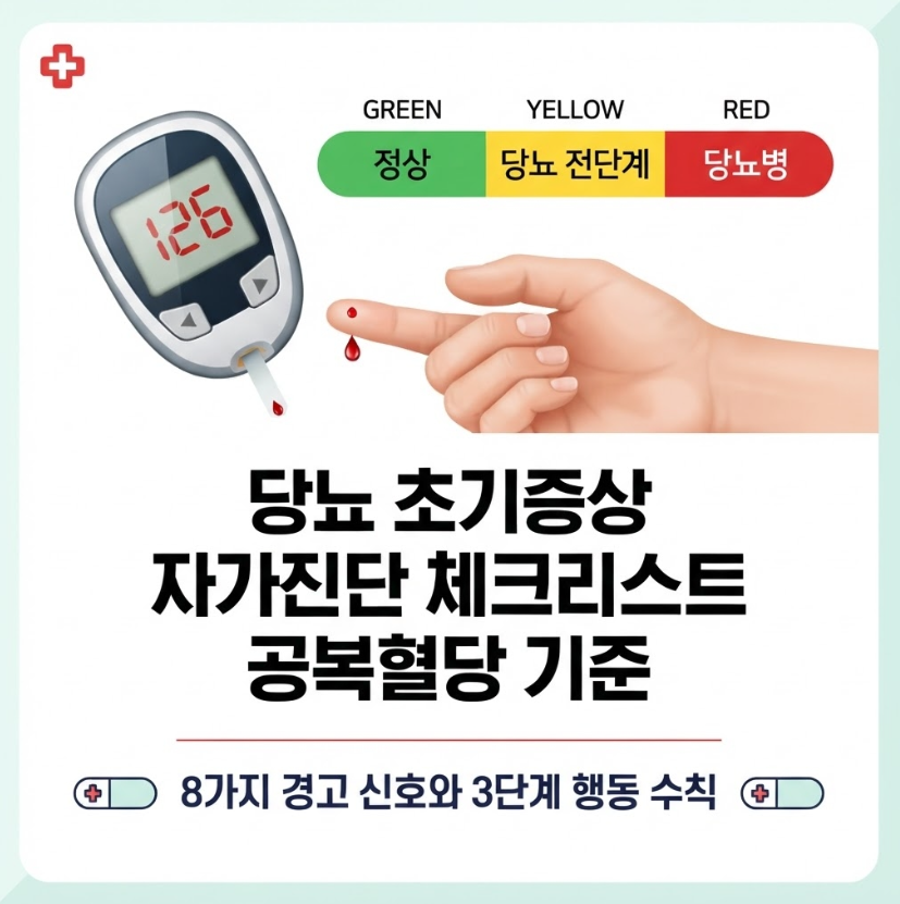 당뇨 초기증상 자가진단 체크리스트와 공복혈당 정상수치 기준