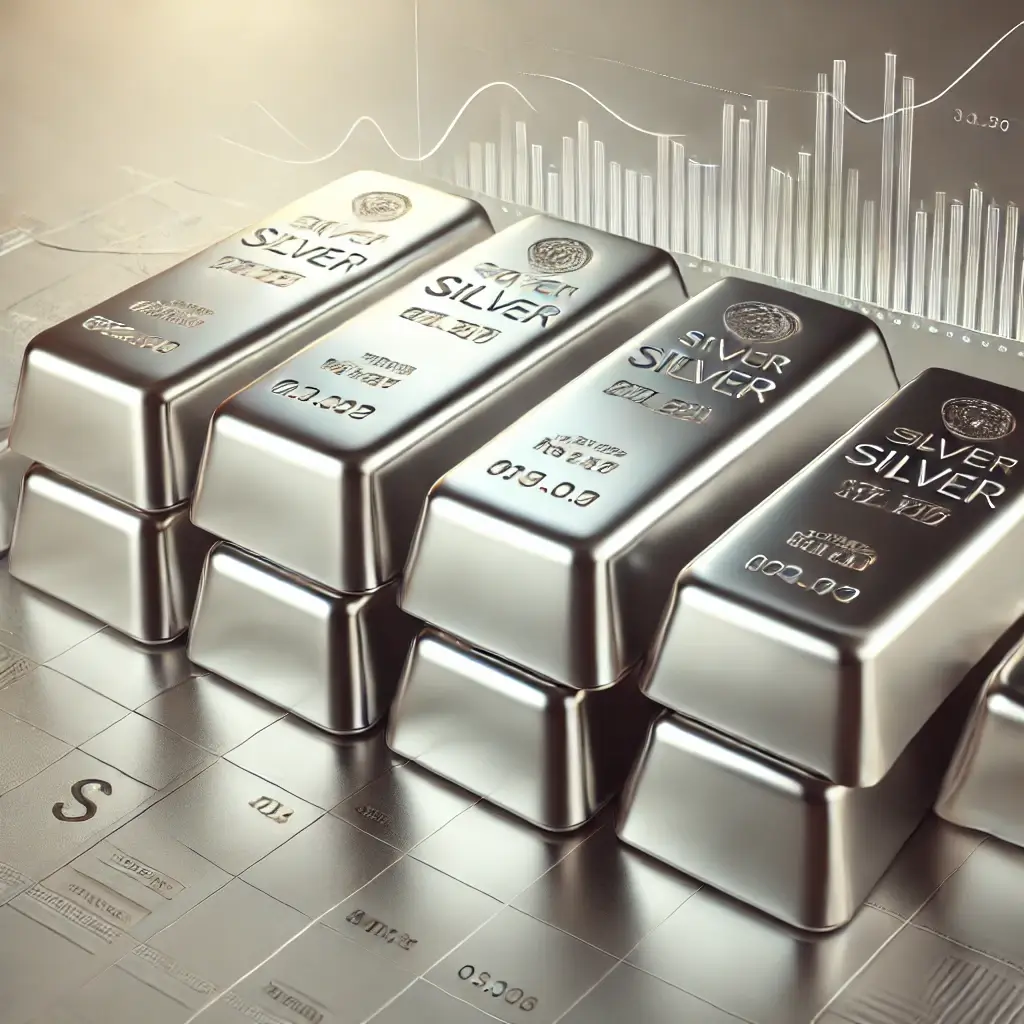 은 투자용 실버바가 쌓여 있는 모습
