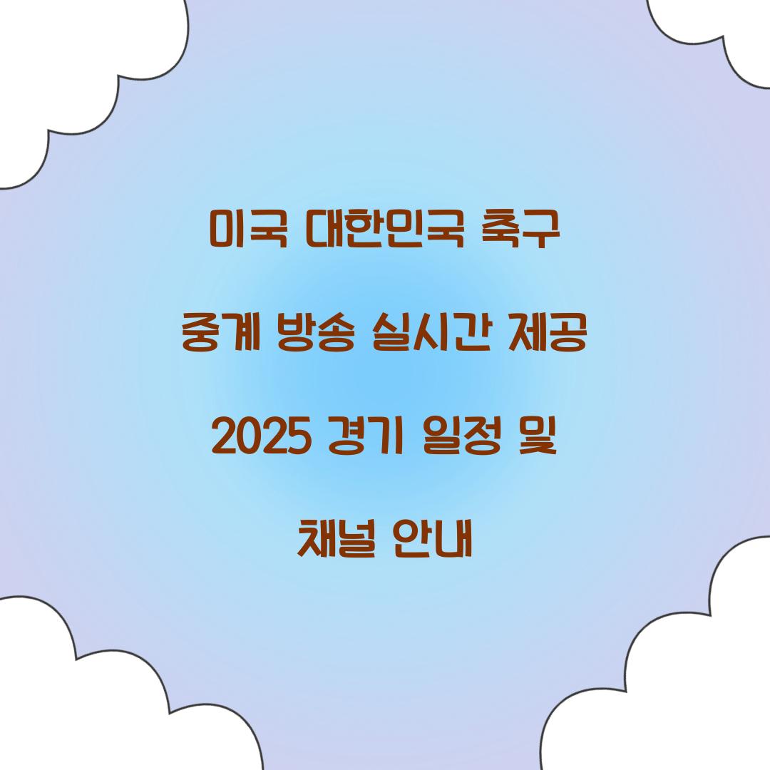 미국 대한민국 축구 중계 방송