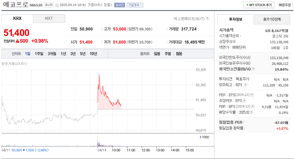 에코프로 주가 주식 전망