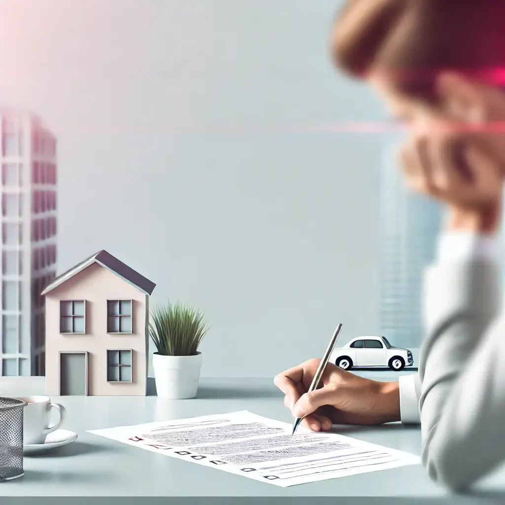책상에서 부동산 투자 체크리스트를 작성하는 투자자 모습의 이미지