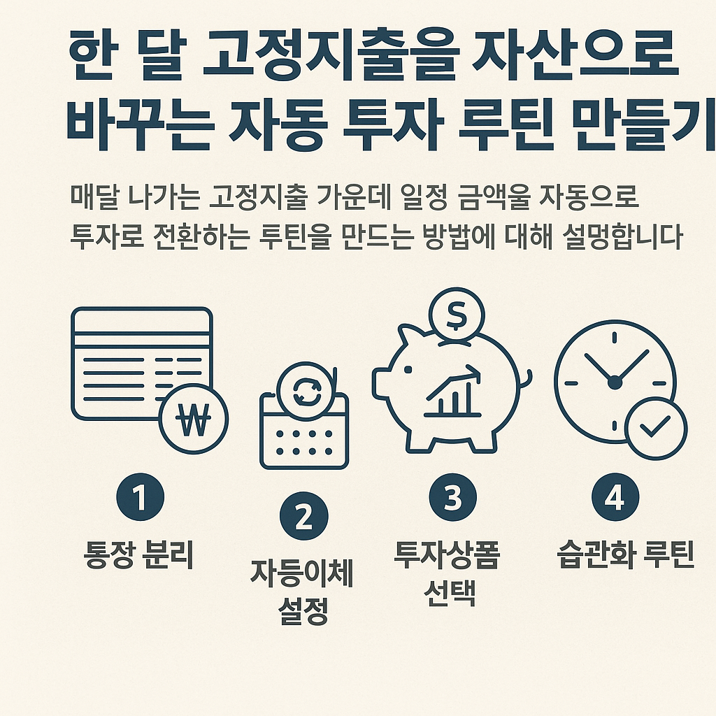 한 달 고정지출을 자산으로 바꾸는 자동 투자 루틴 만들기 방법