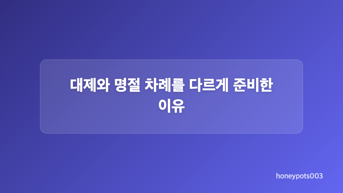 연간 10번 제사와 대제 준비 규모