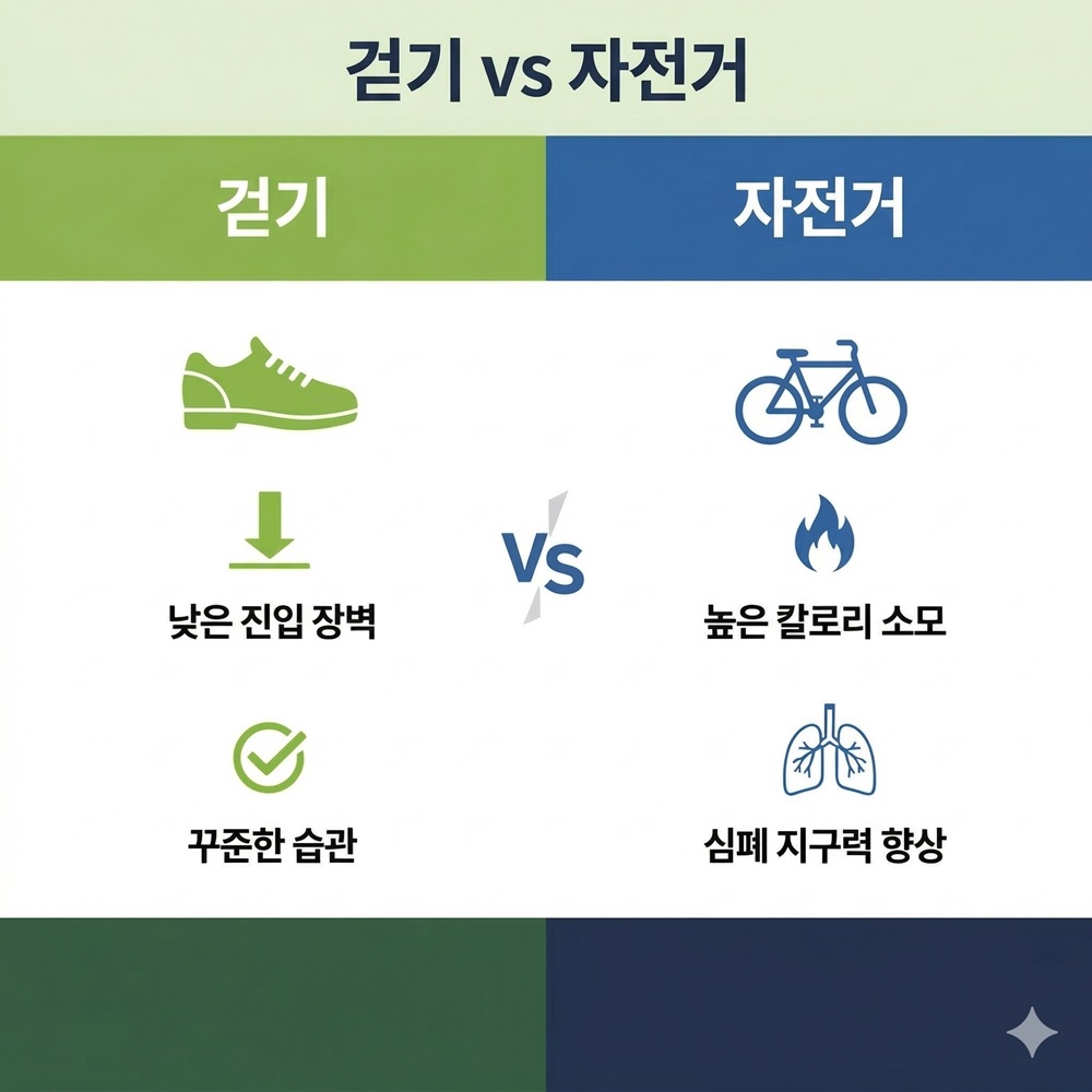 걷기와 자전거 비교 관련 사진