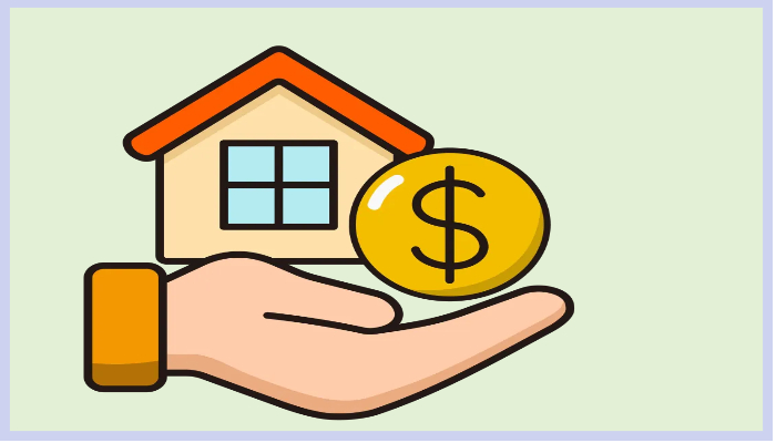 청년임대주택 입주자 모집중 집을 누는 일러스트