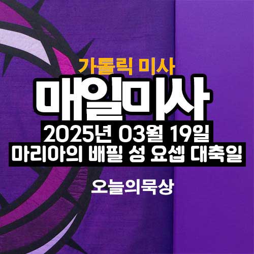 2025년 3월 19일 매일미사 성 요셉 대축일 오늘의 묵상
