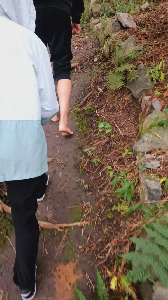 맨발숲길까지 오르고 있다. 