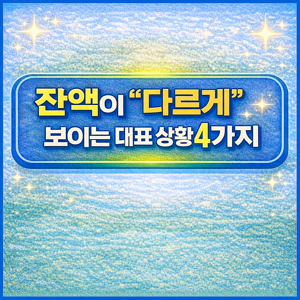 잔액이 &lsquo;다르게&rsquo; 보이는 대표 상황 4가지