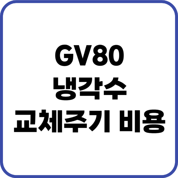 GV80 냉각수