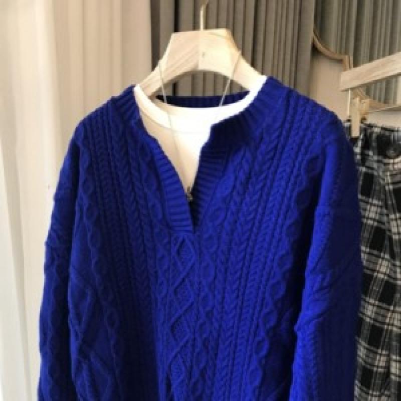 니트티 여리핏 청록색 코발트블루 니트