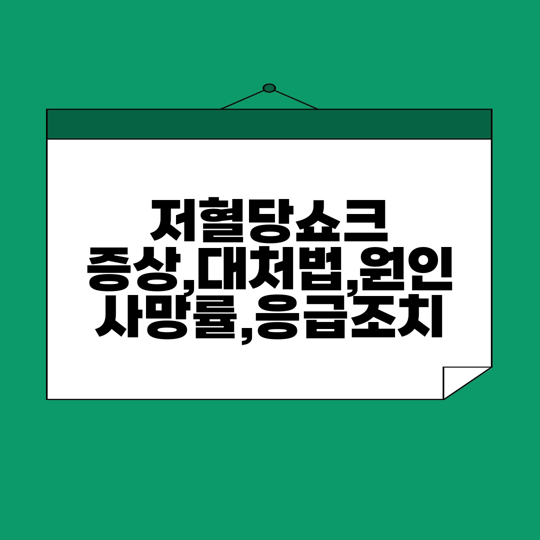 저혈당쇼크 증상, 저혈당쇼크 대처법