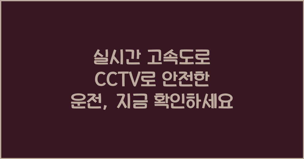 실시간 고속도로 cctv