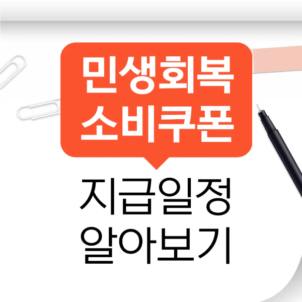 민생회복 소비쿠폰 지급일정
