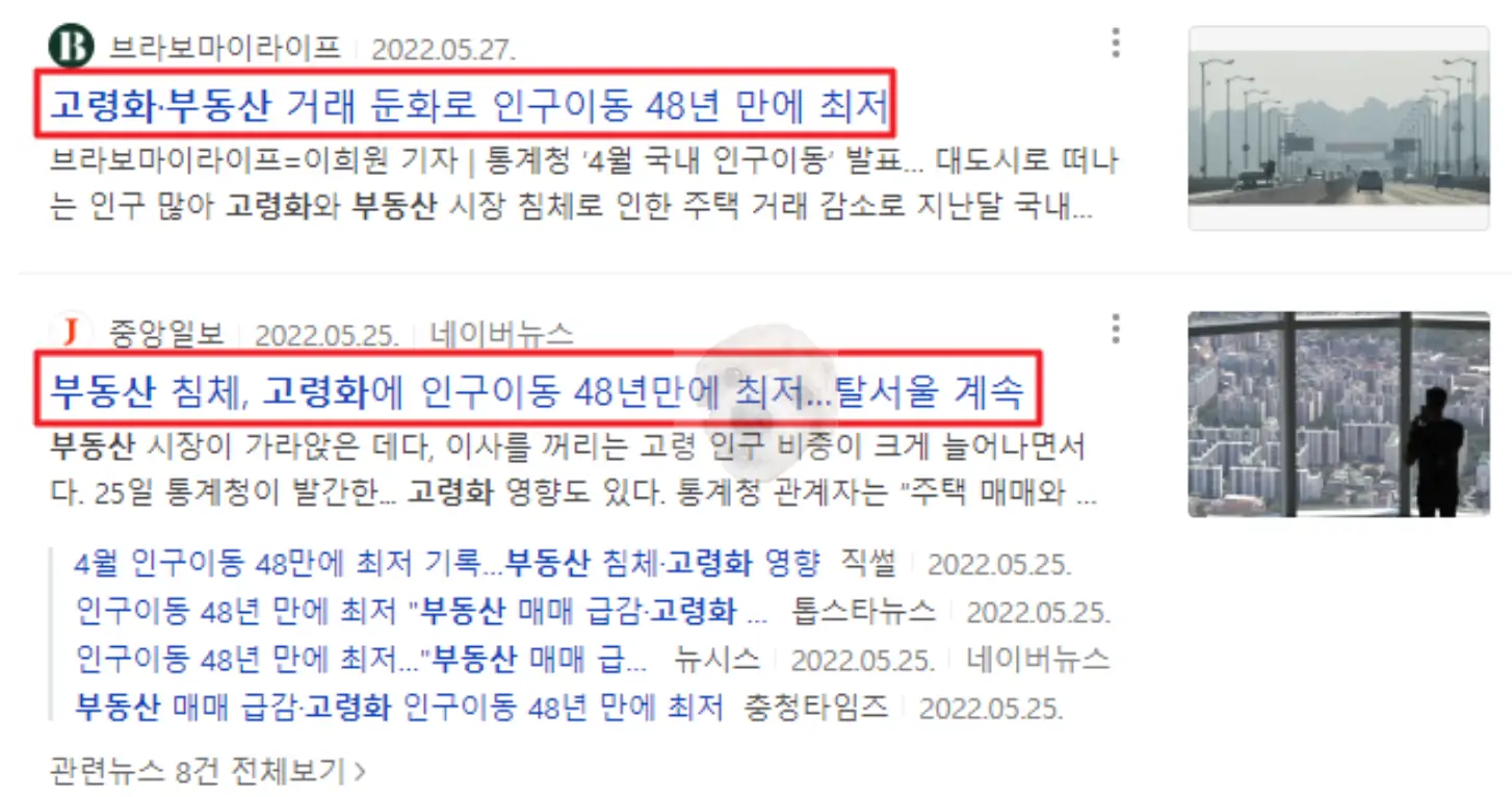 부동산 투자 저점 시그널 고령화 관련 뉴스