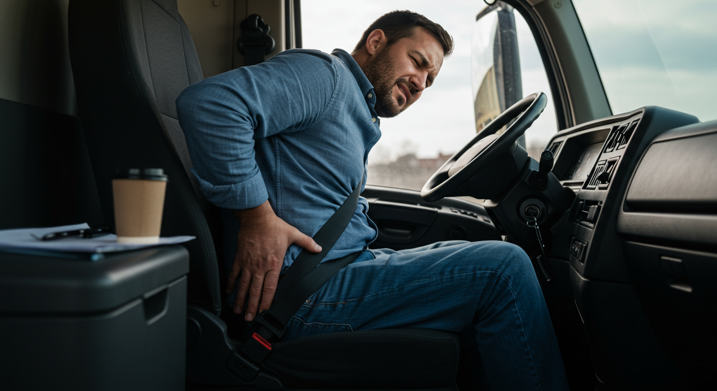 장시간 운전자의 허리통증에 관한 사진