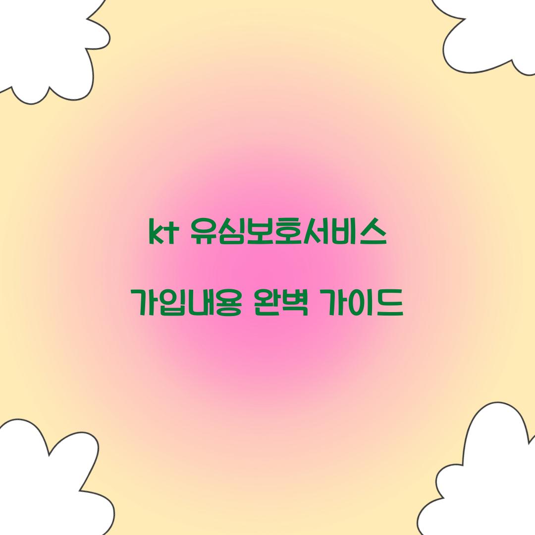 kt 유심보호서비스 가입내용